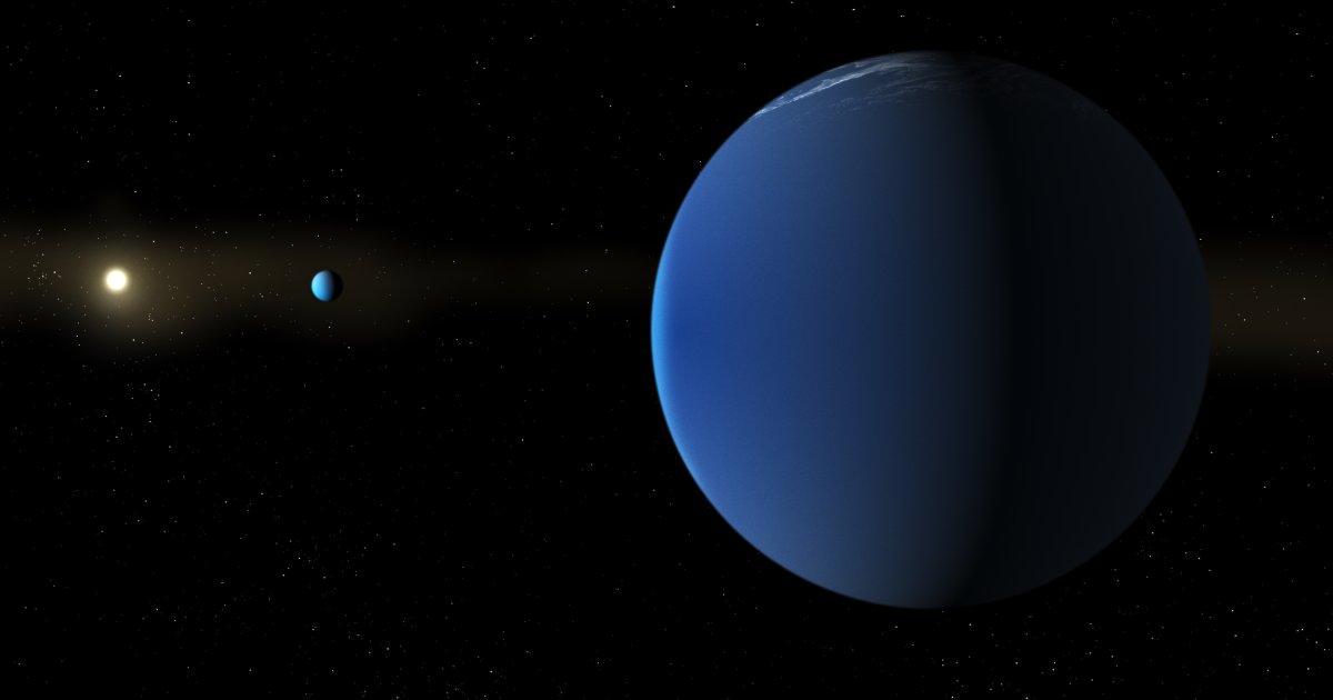 Artist's illustration of super-puff exoplanets TOI-791 b and c orbiting their Sun-like host star