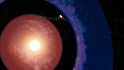 Artist's concept of Elias 2-24 b, the youngest confirmed exoplanet, still growing inside the gas and dust disk surrounding its young host star.